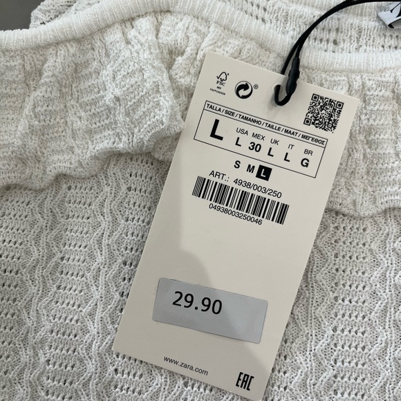 Zara White Ruffle crop top NWT - Picture 4 of 4